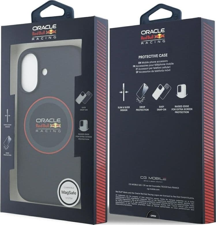 Custodia MagSafe in silicone con anello rosso Red Bull per iPhone 17 (blu navy) - 8