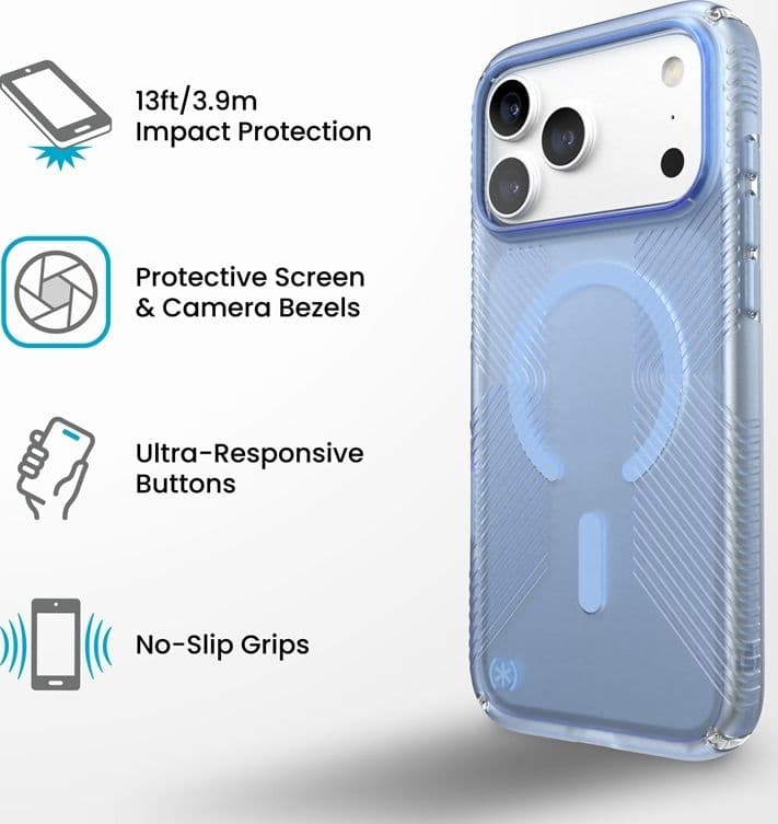 Speck Presidio Lux Grip MagSafe - Custodia per iPhone 18 Pro Max / 17 Pro Max (Sable) - 10