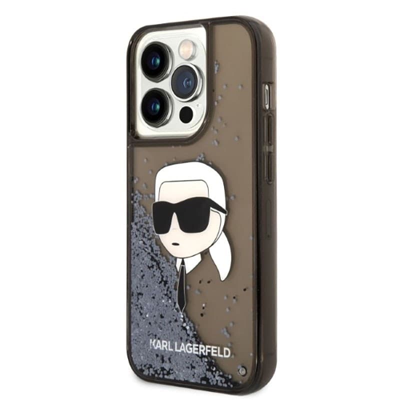Karl Lagerfeld Liquid Glitter NFT Karl's Head - Case for iPhone 14 Pro (Black) - 2