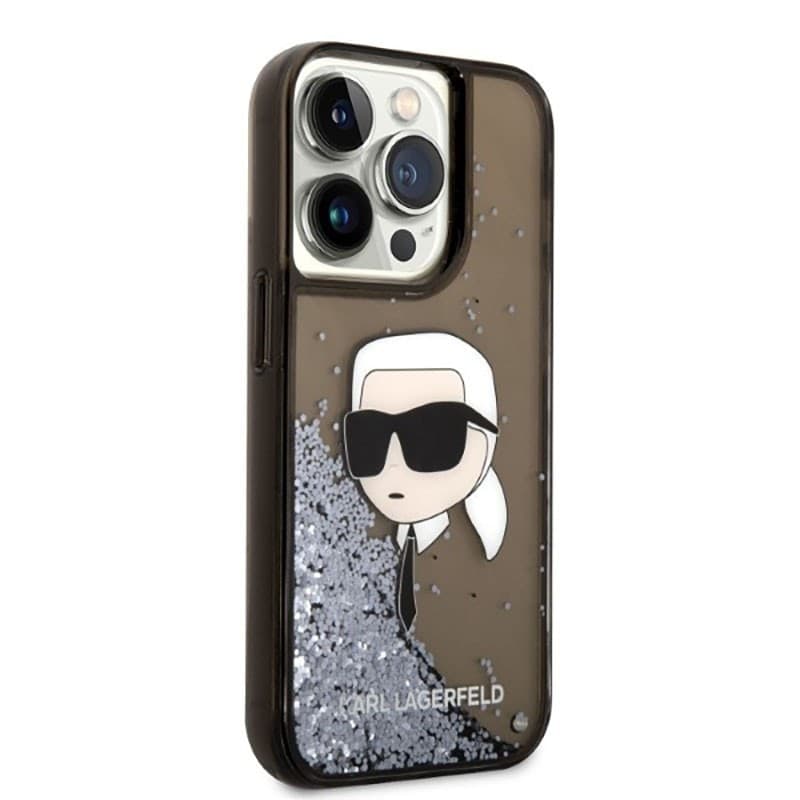 Karl Lagerfeld Liquid Glitter NFT Karl's Head - Case for iPhone 14 Pro (Black) - 4