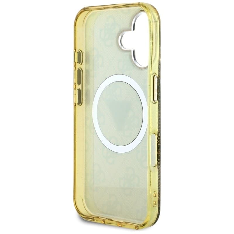 Guess IML Metal Glitter 4G Circle Triangle MagSafe - Case for iPhone 16 (brown) - 7