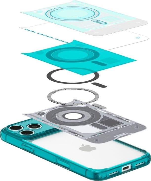 Spigen Ultra Hybrid Mag MagSafe - Custodia per iPhone 18 Pro / 17 Pro (C-One Bondi Blue) - 6
