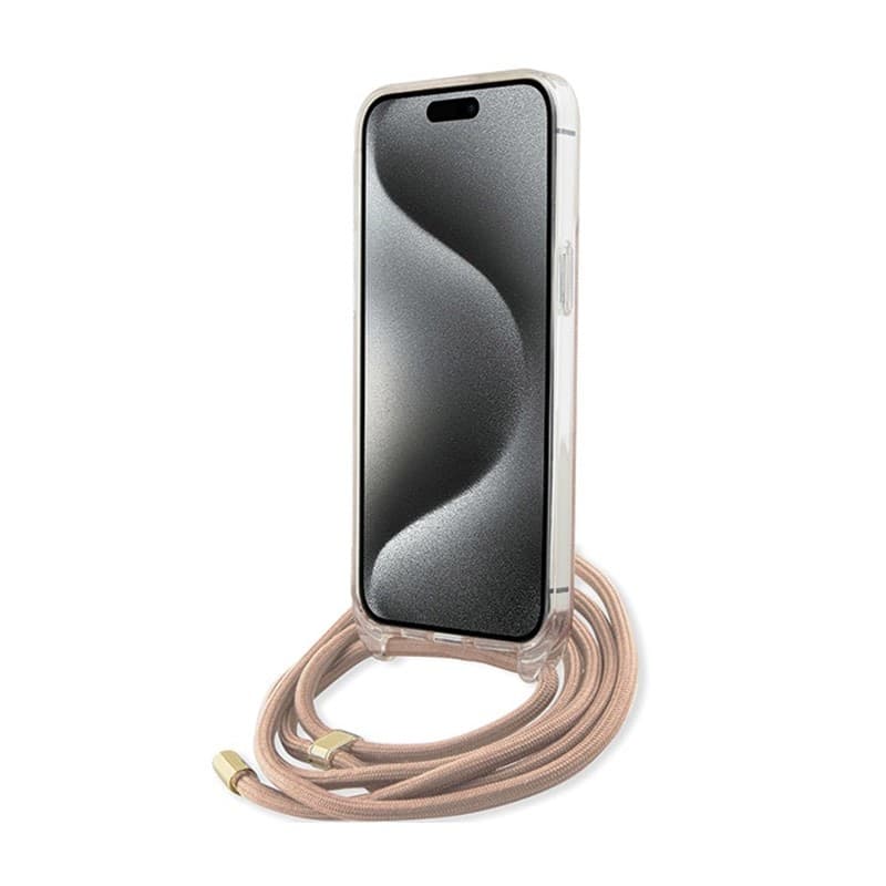 Guess Crossbody Cord 4G Print - iPhone 15 Pro Case (pink) - 4