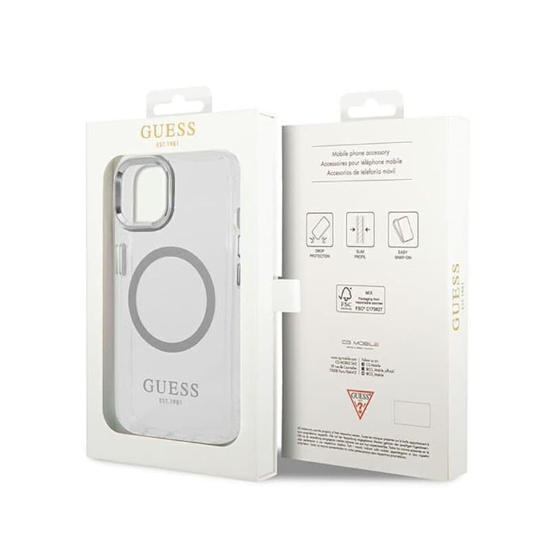 Guess Metal Outline MagSafe - Case for iPhone 14 Plus (Clear) - 8