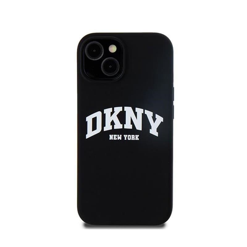 DKNY Liquid Silicone White Printed Logo MagSafe - Case for iPhone 15 Plus / 14 Plus (black) - 3