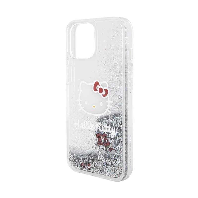 Hello Kitty Liquid Glitter Charms Kitty Head - iPhone 14 Case (Silver) - 6