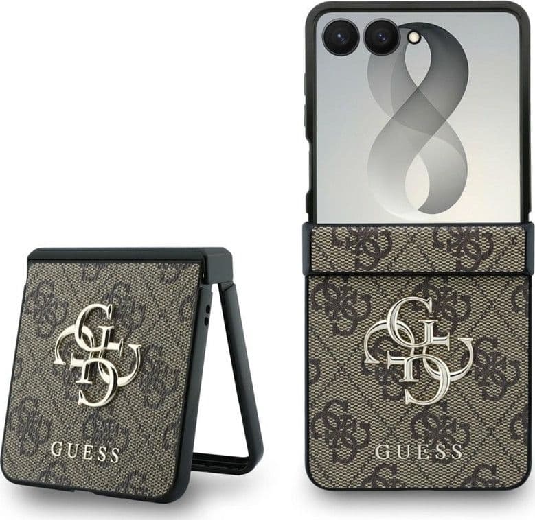 Guess Big 4G Logo - Custodia per Samsung Galaxy Z Flip 8 (Marrone)