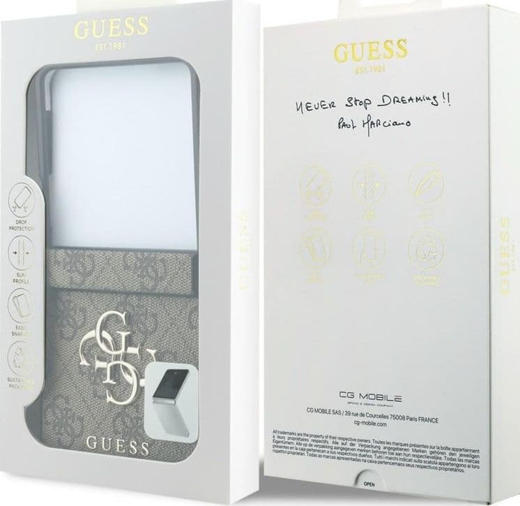 Guess Big 4G Logo - Custodia per Samsung Galaxy Z Flip 8 (Marrone) - 8