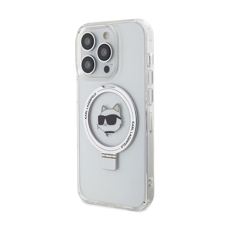 Karl Lagerfeld Ring Stand Choupette Head MagSafe - iPhone 15 Pro Max Case (white) - 2