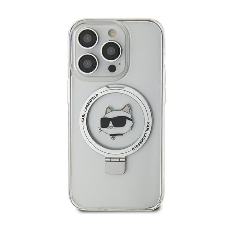 Karl Lagerfeld Ring Stand Choupette Head MagSafe - iPhone 15 Pro Max Case (white) - 3