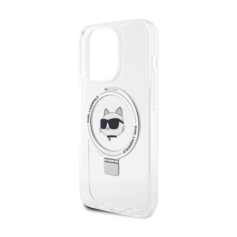 Karl Lagerfeld Ring Stand Choupette Head MagSafe - iPhone 15 Pro Max Case (white) - 6