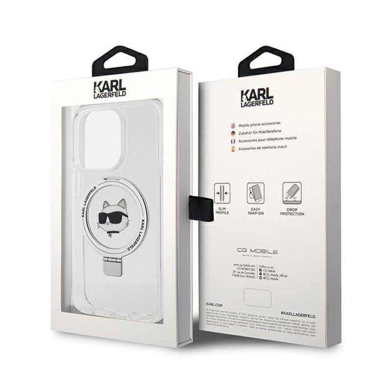 Karl Lagerfeld Ring Stand Choupette Head MagSafe - iPhone 15 Pro Max Case (white) - 8