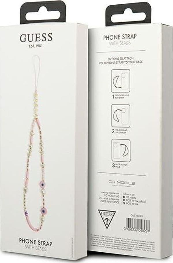 Guess Phone Strap Beads Shell Pink - 3