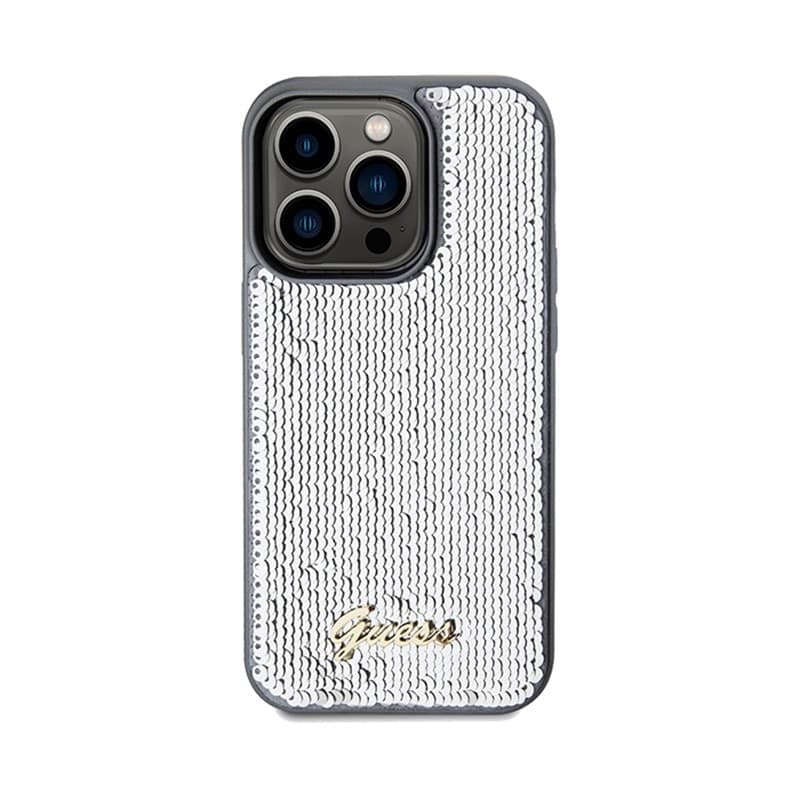 Guess Sequin Script Metal - iPhone 14 Pro Max Case (Silver) - 3