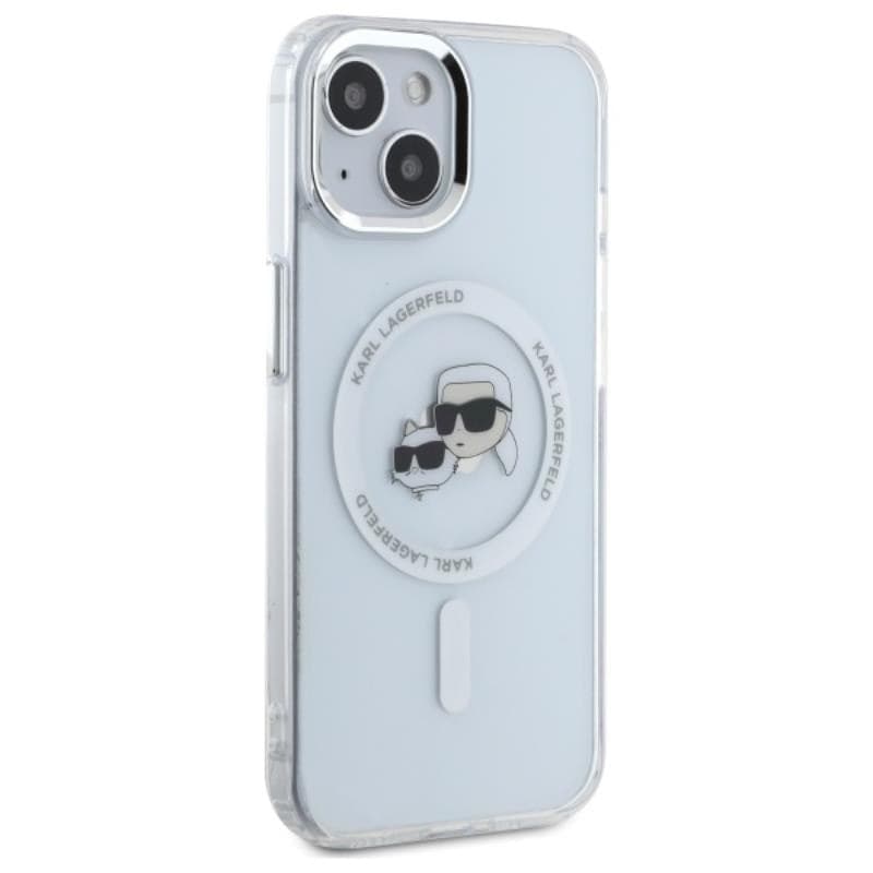 Karl Lagerfeld IML Metal Karl & Choupette Head MagSafe - Case for iPhone 15 (White) - 4