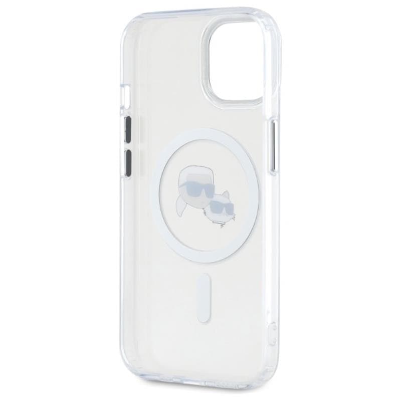 Karl Lagerfeld IML Metal Karl & Choupette Head MagSafe - Case for iPhone 15 (White) - 7