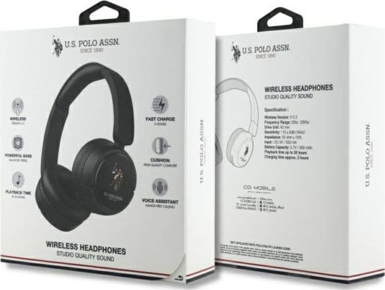 US Polo Assn DH Color Logo - Wireless Over-Ear Bluetooth Headphones V5.3 (black) - 4
