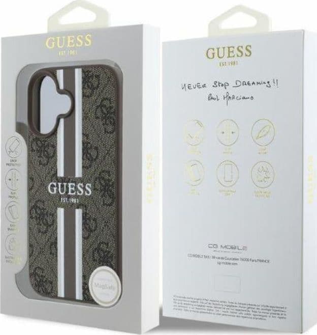 Guess 4G Printed Stripes MagSafe - Case iPhone 16 (brown) - 4