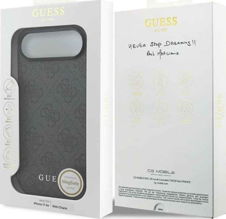Guess 4G Charms Collection - Custodia MagSafe per iPhone Air (nera) - 7