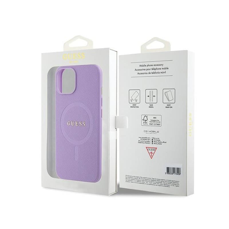 Guess Saffiano MagSafe - iPhone 15 Case (purple) - 8