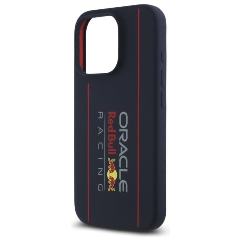 Custodia MagSafe in silicone con logo verticale Red Bull per iPhone 16 Pro Max (blu navy) - 6