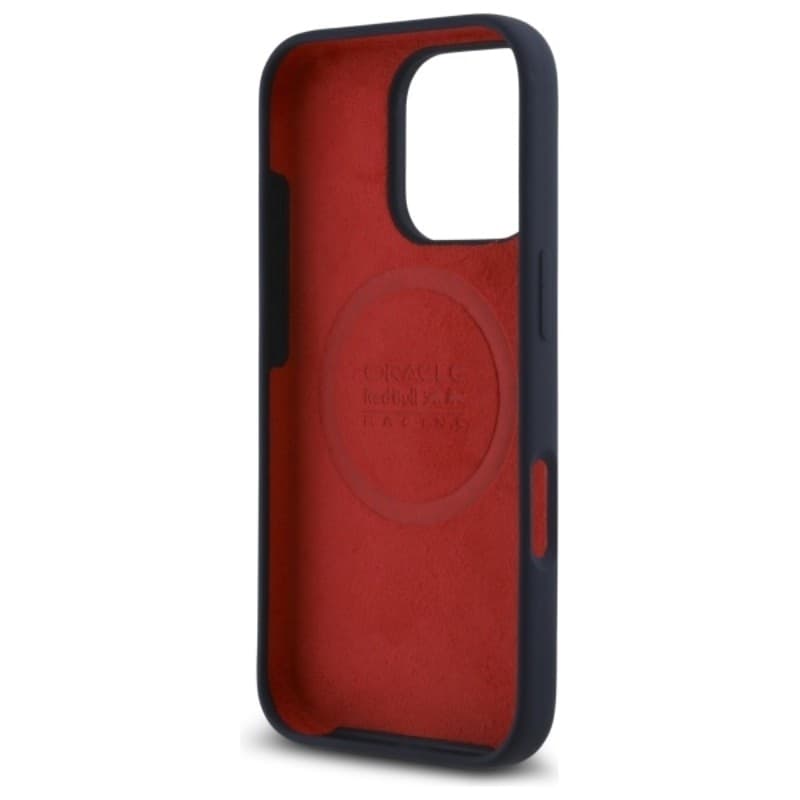 Custodia MagSafe in silicone con logo verticale Red Bull per iPhone 16 Pro Max (blu navy) - 7