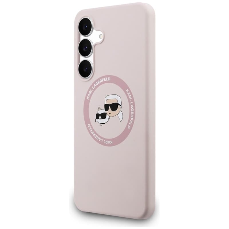 Karl Lagerfeld Silicone Karl & Choupette Heads MagSafe – Case Samsung Galaxy S25 FE (pink) - 2