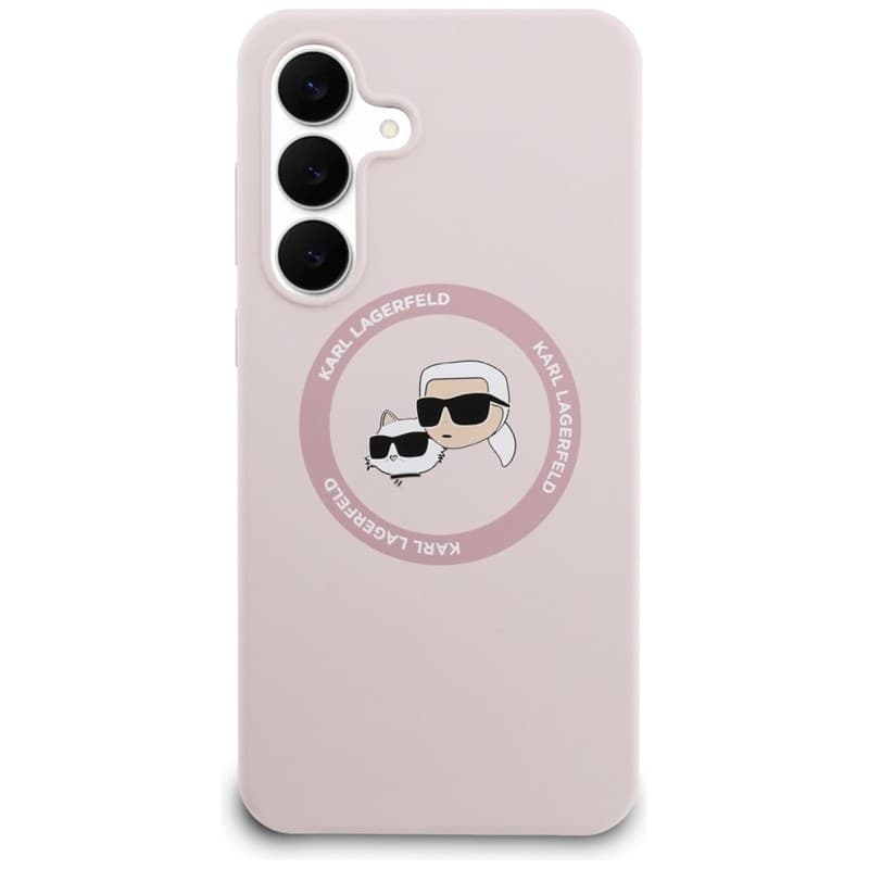 Karl Lagerfeld Silicone Karl & Choupette Heads MagSafe – Case Samsung Galaxy S25 FE (pink) - 11