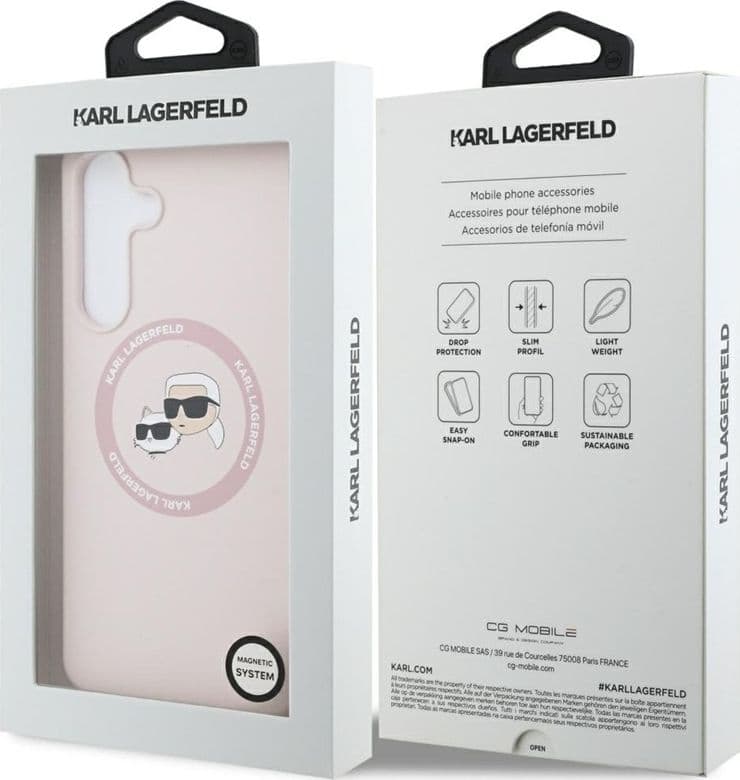 Karl Lagerfeld Silicone Karl & Choupette Heads MagSafe – Case Samsung Galaxy S25 FE (pink) - 16