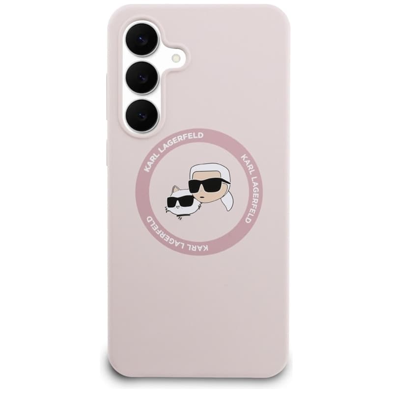 Karl Lagerfeld Silicone Karl & Choupette Heads MagSafe – Case Samsung Galaxy S25 FE (pink) - 3