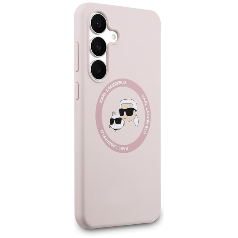 Karl Lagerfeld Silicone Karl & Choupette Heads MagSafe – Case Samsung Galaxy S25 FE (pink) - 4