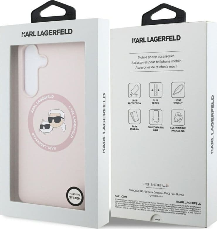 Karl Lagerfeld Silicone Karl & Choupette Heads MagSafe – Case Samsung Galaxy S25 FE (pink) - 8