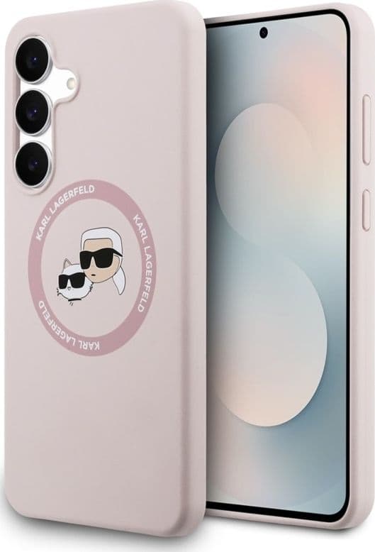 Karl Lagerfeld Silicone Karl & Choupette Heads MagSafe – Case Samsung Galaxy S25 FE (pink) - 9