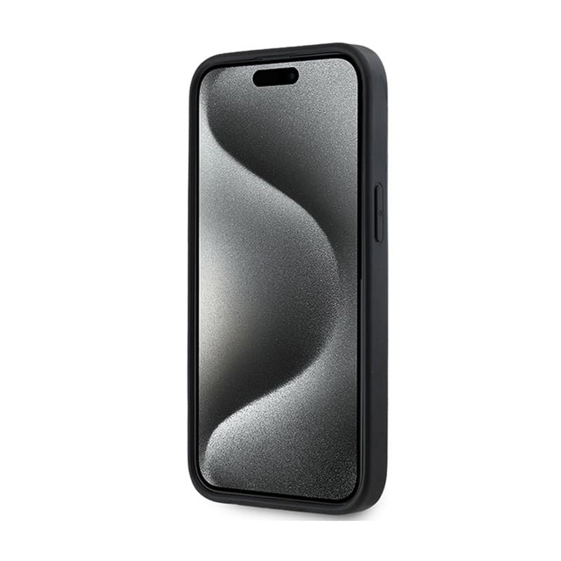 DKNY 3D Rubber Repeat Pattern - Case for iPhone 15 Plus (Black) - 5