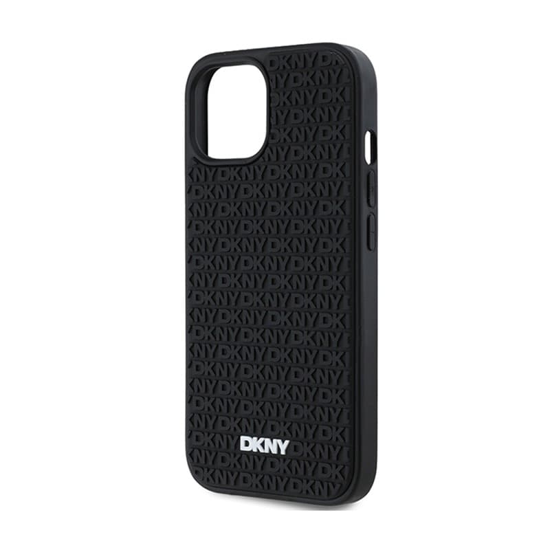 DKNY 3D Rubber Repeat Pattern - Case for iPhone 15 Plus (Black) - 6
