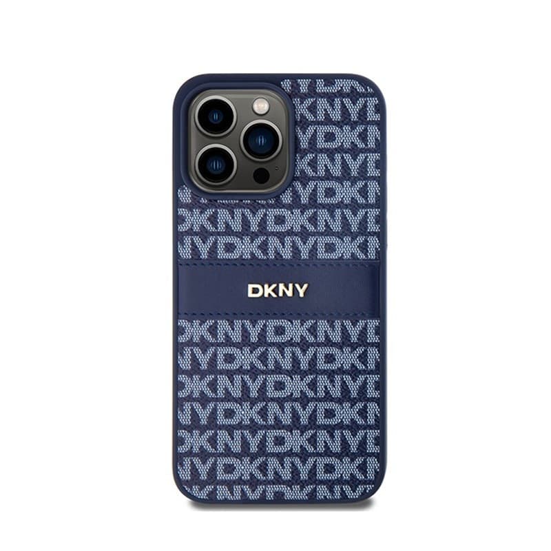 DKNY Leather Mono Stripe & Metal Logo - Case for iPhone 15 Pro Max (blue) - 3