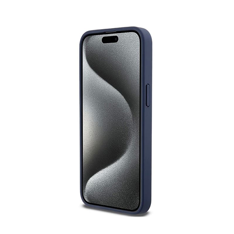 DKNY Leather Mono Stripe & Metal Logo - Case for iPhone 15 Pro Max (blue) - 5