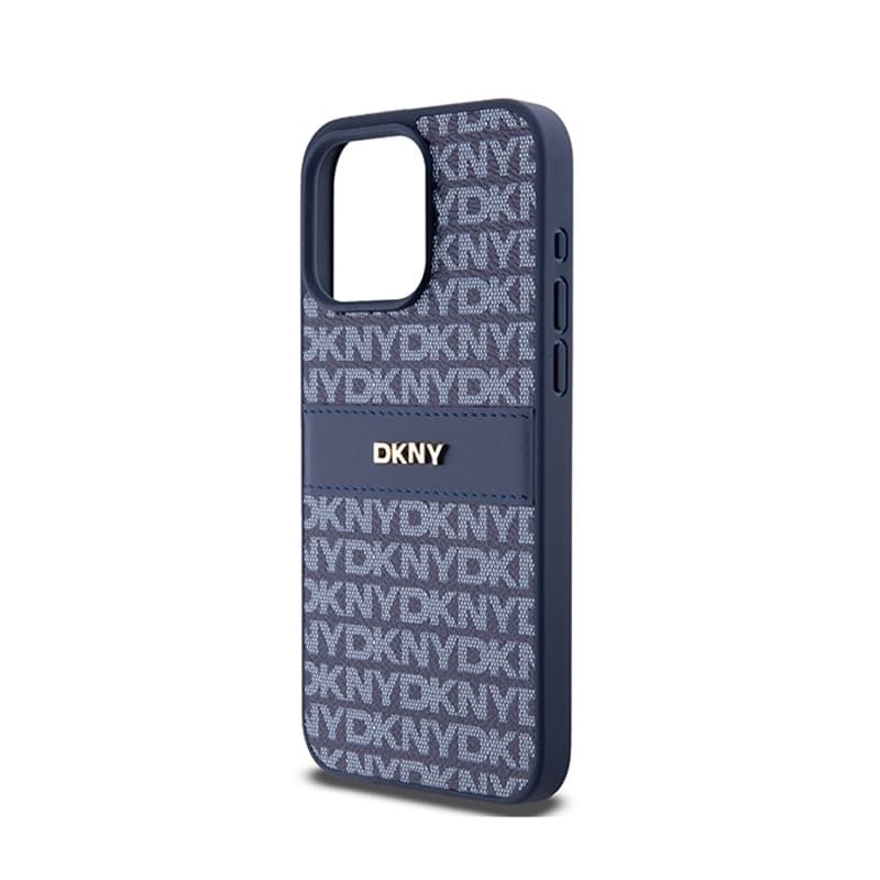 DKNY Leather Mono Stripe & Metal Logo - Case for iPhone 15 Pro Max (blue) - 6