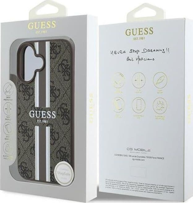 Guess 4G Printed Stripes MagSafe - Case iPhone 16 Plus (brown) - 8