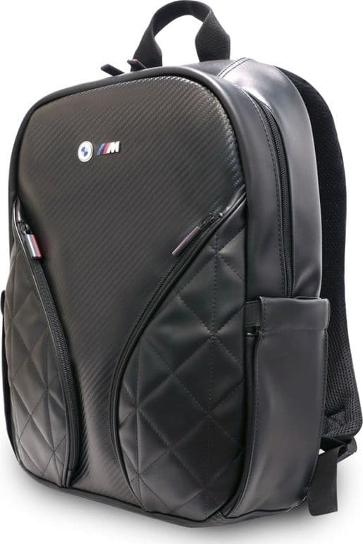 Zaino per notebook da 16" con tasche in carbonio e logo in metallo BMW (nero) - 2