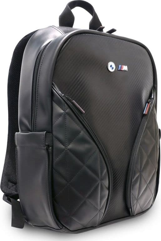 Zaino per notebook da 16" con tasche in carbonio e logo in metallo BMW (nero) - 3