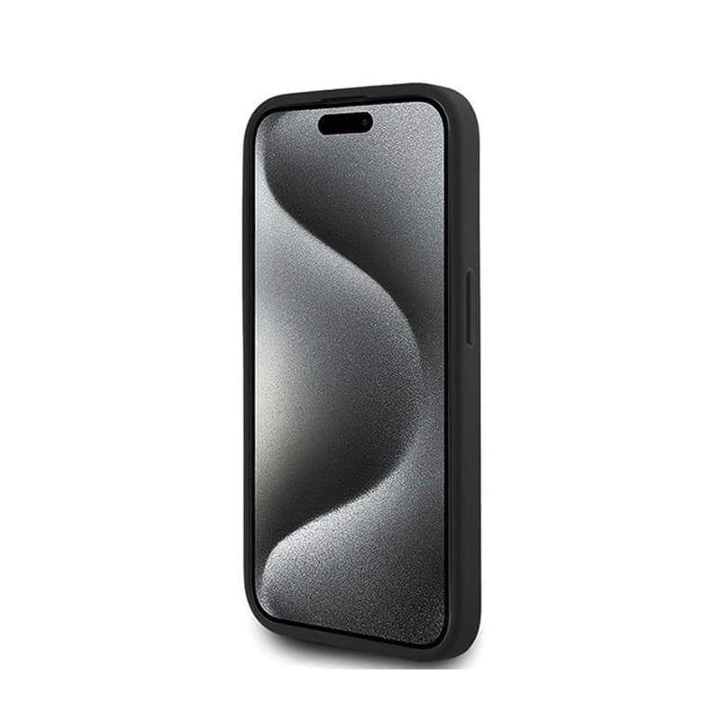 Karl Lagerfeld Diagonal Quilted Script - Case for iPhone 15 Pro (Black) - 5