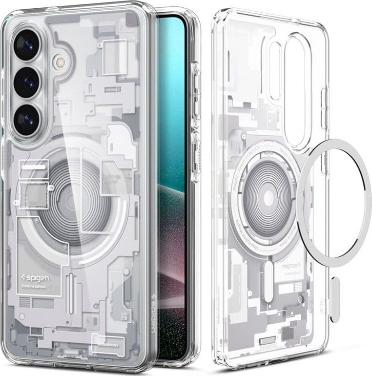 Spigen Ultra Hybrid Mag MagSafe - Custodia per Samsung Galaxy S26 (Zero One White) - 2