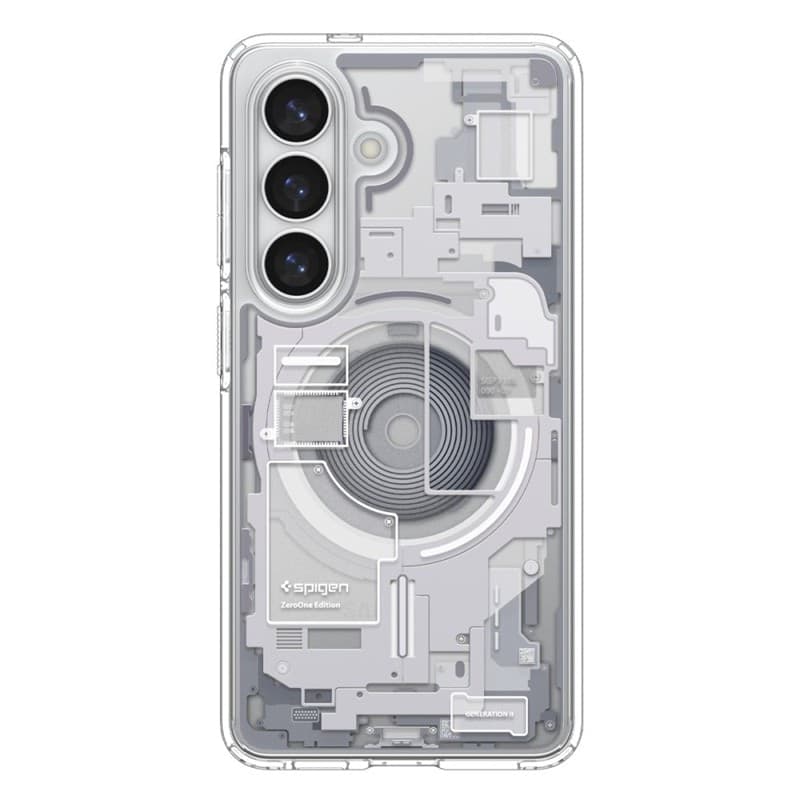 Spigen Ultra Hybrid Mag MagSafe - Custodia per Samsung Galaxy S26 (Zero One White) - 3