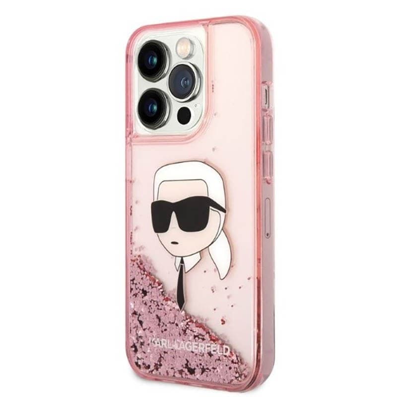 Karl Lagerfeld Liquid Glitter NFT Karl's Head - Case for iPhone 14 Pro Max (Pink) - 2