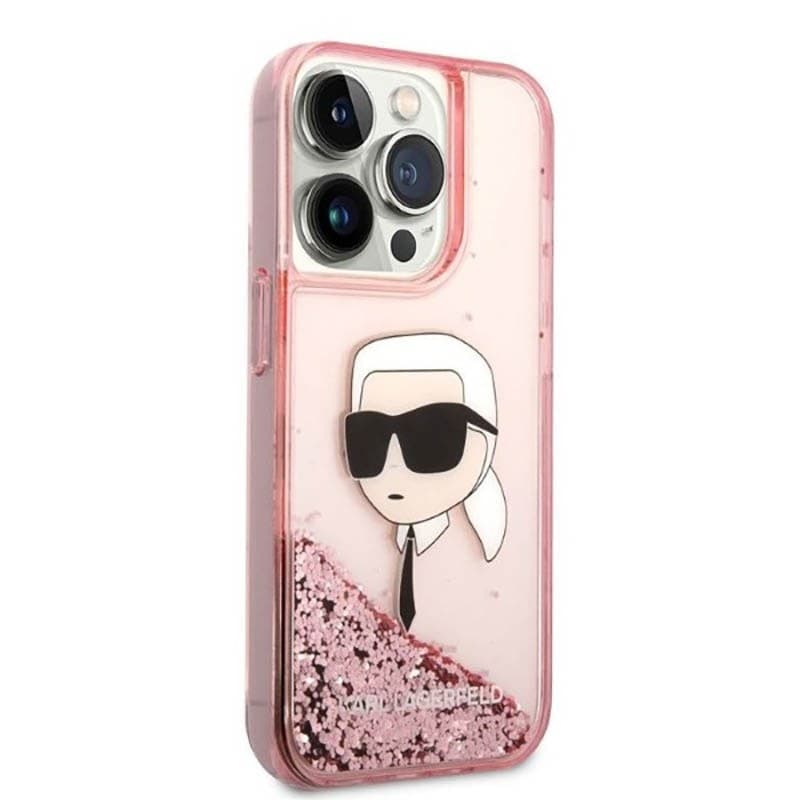 Karl Lagerfeld Liquid Glitter NFT Karl's Head - Case for iPhone 14 Pro Max (Pink) - 4