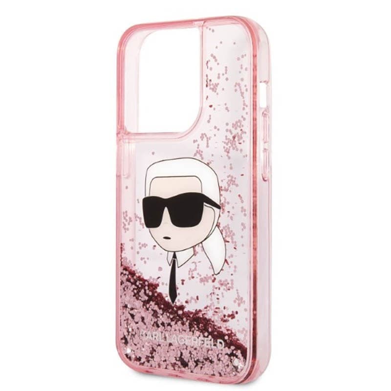 Karl Lagerfeld Liquid Glitter NFT Karl's Head - Case for iPhone 14 Pro Max (Pink) - 6