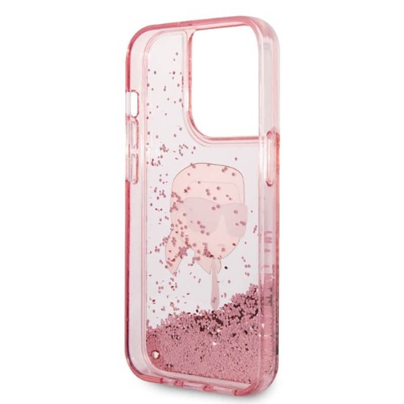 Karl Lagerfeld Liquid Glitter NFT Karl's Head - Case for iPhone 14 Pro Max (Pink) - 7