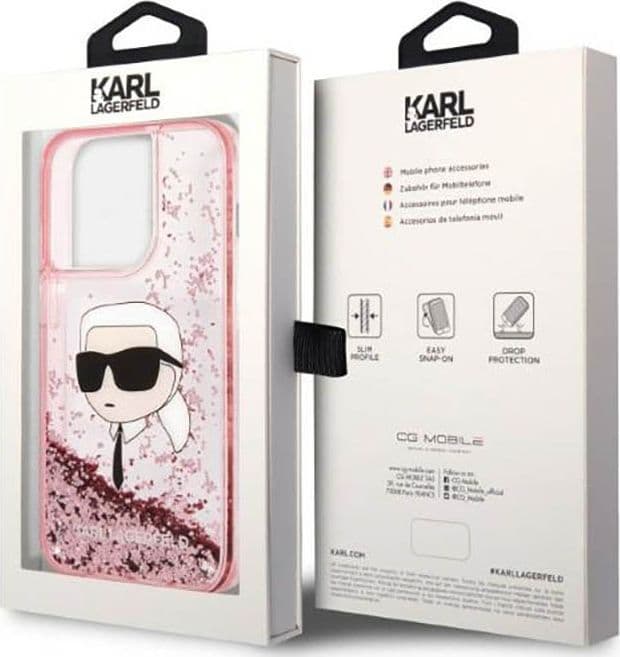 Karl Lagerfeld Liquid Glitter NFT Karl's Head - Case for iPhone 14 Pro Max (Pink) - 8