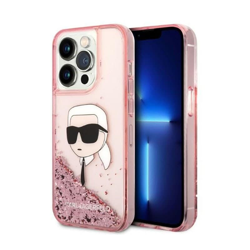 Karl Lagerfeld Liquid Glitter NFT Karl's Head - Case for iPhone 14 Pro Max (Pink) - 9